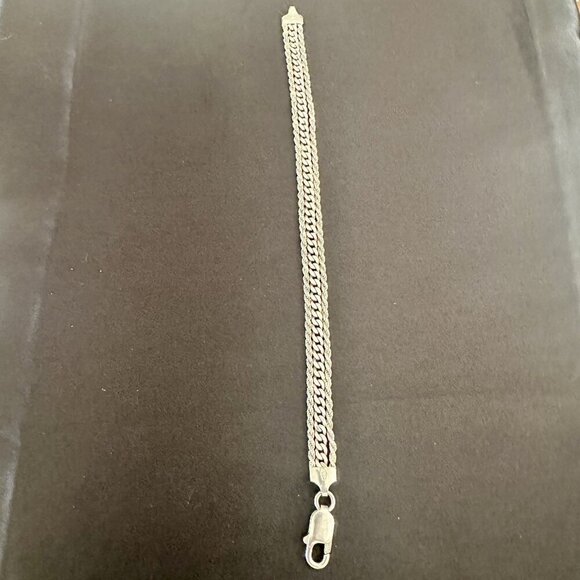 Vintage Italian Sterling Silver Bracelet | 11g Rope & Curb Chain 925 - Picture 16 of 16